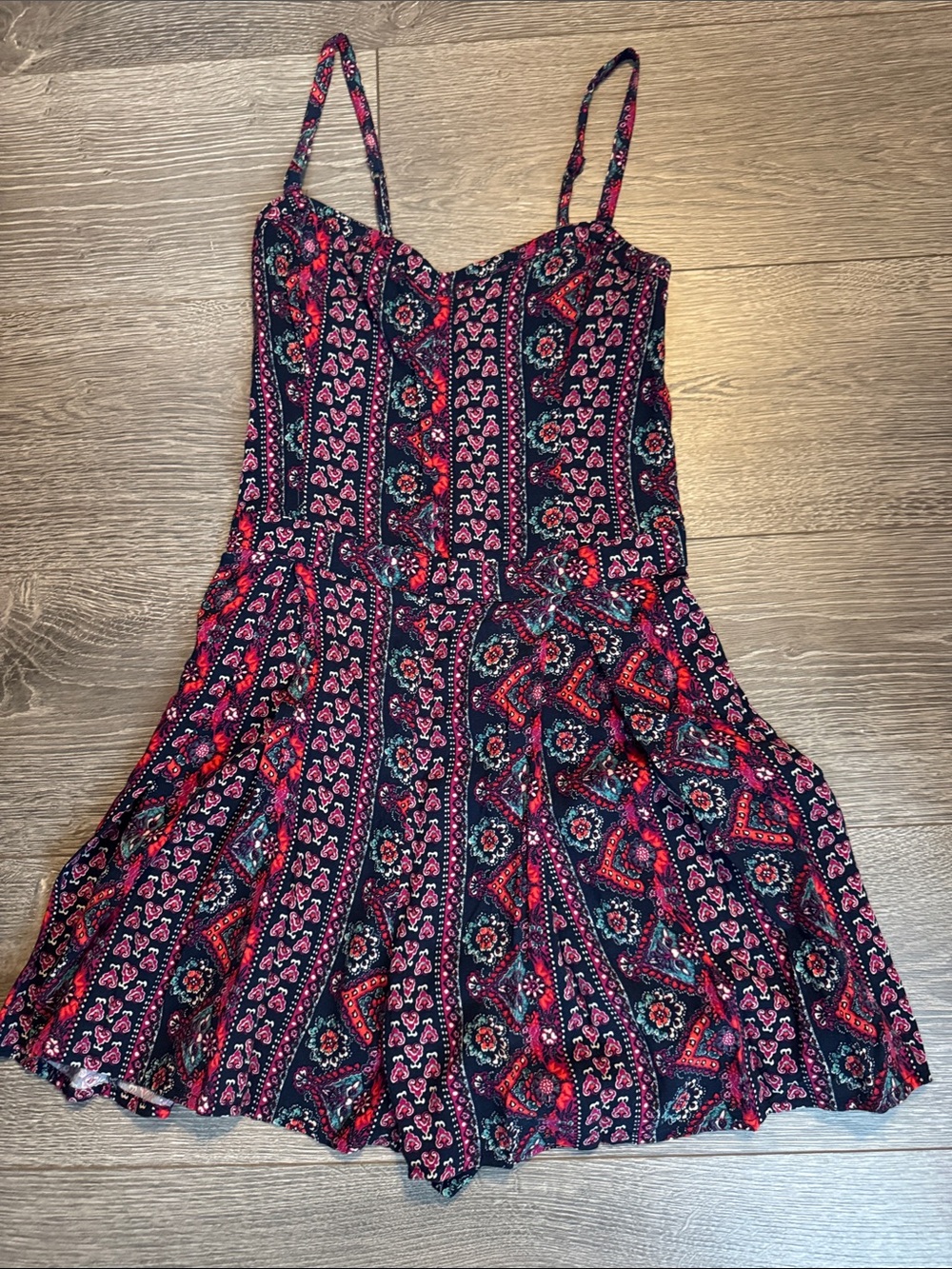 Hollister Women’s Navy Floral Print Spaghetti Strap Romper